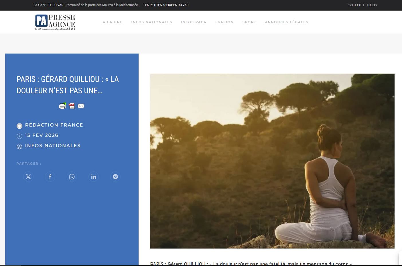 article de presse agence